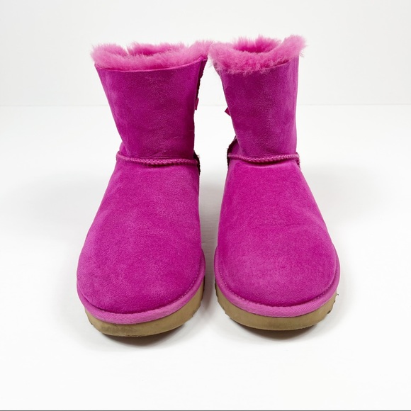 Ugg Mini Bailey Bow 2 Fuschia Pink Bootie 8 - Picture 3 of 10